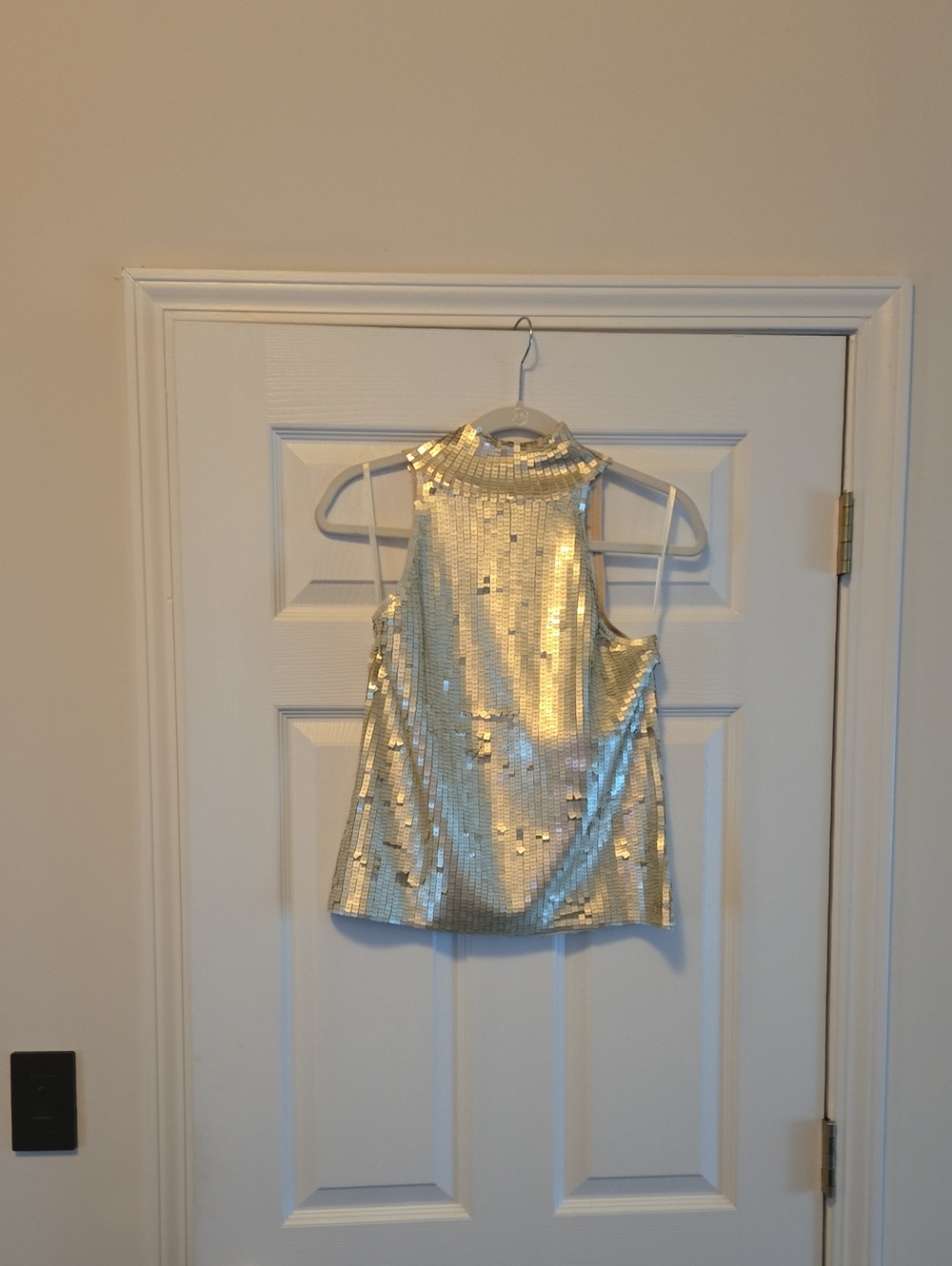 White House Black Market Cream Knit Top with Label